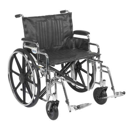 DRIVE MEDICAL Sentra Extra Heavy Duty Wheelchair - 24" Seat std24dda-sf
